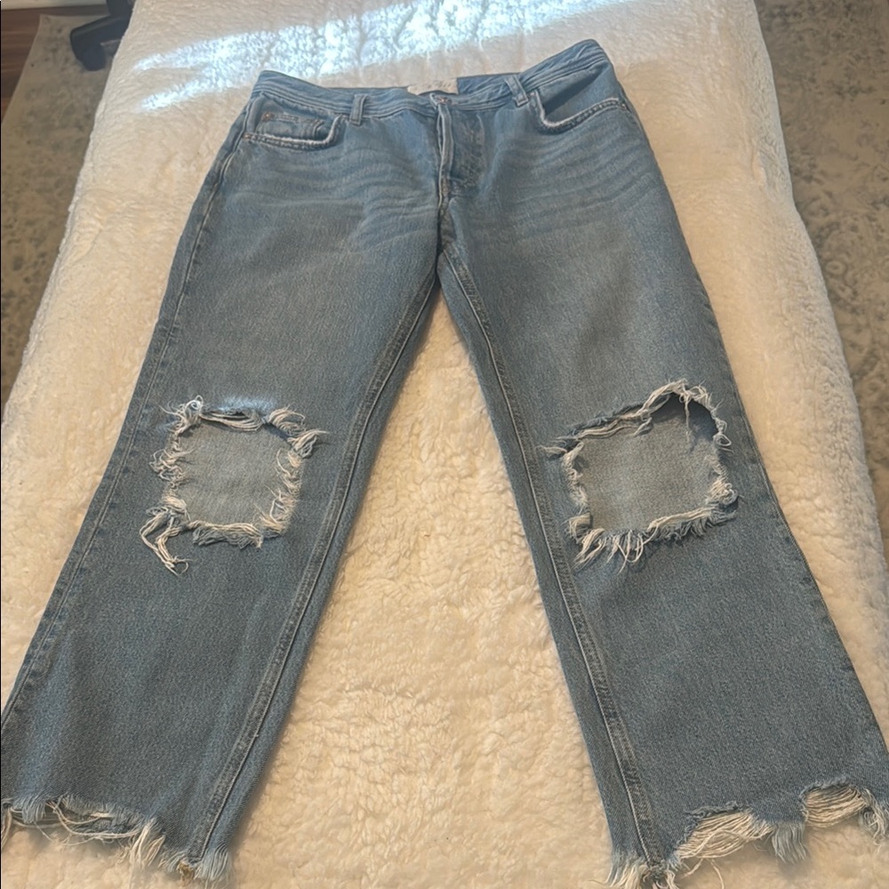 We The Free Blue Flare Wide Leg Jeans